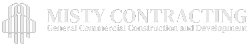 Misty Contracting White Logo with the emblem on the left side